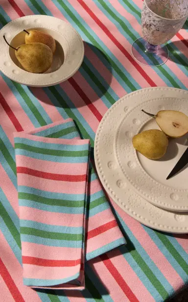 Marrakshi Life Exclusive La Isla Set-of-Four Cotton Napkins - Stripe | Thumbnail 2 Marrakshi Life Exclusive La Isla Set-of-Four Cotton Napkins - Stripe | Thumbnail 2