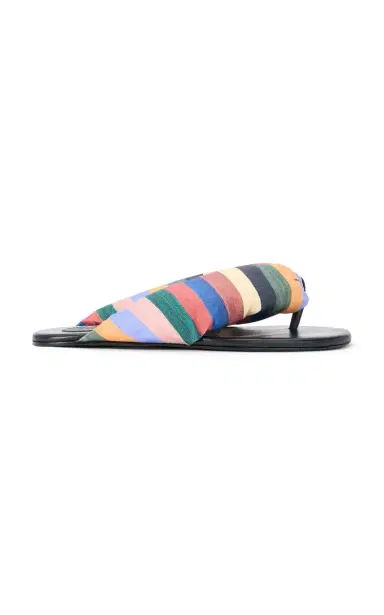 Staud Juno Thong Cotton-Leather Sandals | Thumbnail 16 Staud Juno Thong Cotton-Leather Sandals | Thumbnail 16