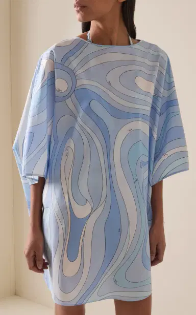 Pucci Draped Cotton Poplin Caftan | Thumbnail 3 Pucci Draped Cotton Poplin Caftan | Thumbnail 3
