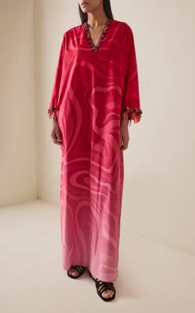 PUCCI Exclusive La Isla Embroidered Kaftan Maxi Dress | Thumbnail 4 PUCCI Exclusive La Isla Embroidered Kaftan Maxi Dress | Thumbnail 4