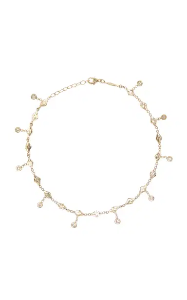 Jacquie Aiche 14K Yellow Gold And Diamond Shakers Anklet | Thumbnail 1 Jacquie Aiche 14K Yellow Gold And Diamond Shakers Anklet | Thumbnail 1