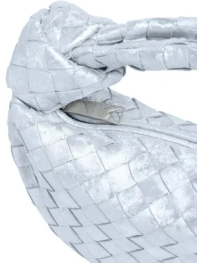 Bottega Veneta Women's Jodie Mini Metallic Intrecciato Leather Top Handle Bag - Pickle Silver | Thumbnail 5 Bottega Veneta Women's Jodie Mini Metallic Intrecciato Leather Top Handle Bag - Pickle Silver | Thumbnail 5