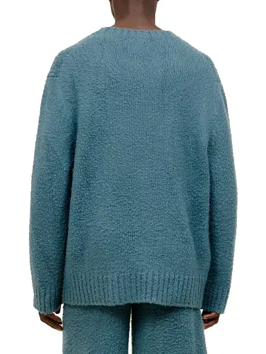 The Elder Statesman Men's Milo Textured Cashmere Sweater - Cypress | Thumbnail 4 The Elder Statesman Men's Milo Textured Cashmere Sweater - Cypress | Thumbnail 4