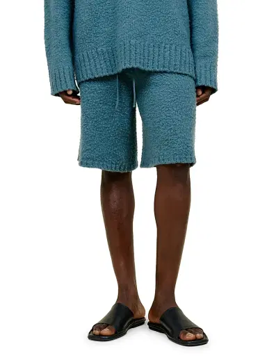 The Elder Statesman Men's Vail Textured Cashmere Shorts - Cypress | Thumbnail 4 The Elder Statesman Men's Vail Textured Cashmere Shorts - Cypress | Thumbnail 4