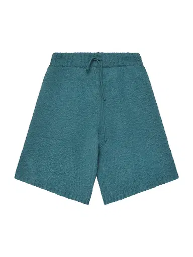 The Elder Statesman Men's Vail Textured Cashmere Shorts - Cypress | Thumbnail 1 The Elder Statesman Men's Vail Textured Cashmere Shorts - Cypress | Thumbnail 1