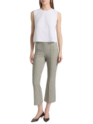 Vince Women's Niki Gingham Kick-Flare Crop Pants | Thumbnail 2 Vince Women's Niki Gingham Kick-Flare Crop Pants | Thumbnail 2