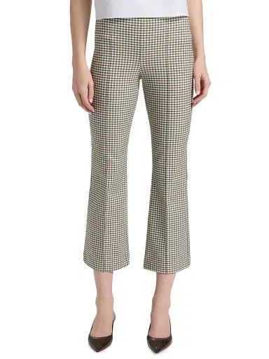 Vince Women's Niki Gingham Kick-Flare Crop Pants | Thumbnail 3 Vince Women's Niki Gingham Kick-Flare Crop Pants | Thumbnail 3