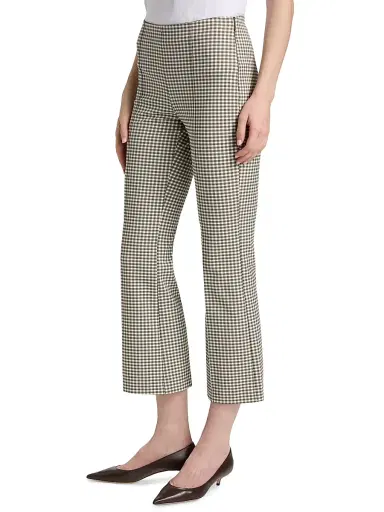 Vince Women's Niki Gingham Kick-Flare Crop Pants | Thumbnail 4 Vince Women's Niki Gingham Kick-Flare Crop Pants | Thumbnail 4