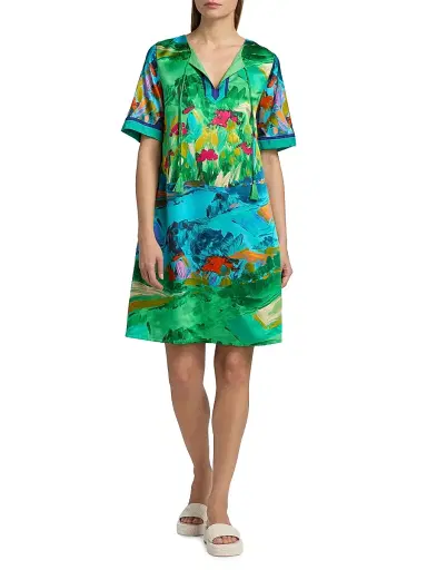 Johnny Was Women's Roseum Floral Silk-Blend Minidress - Torenia Scarf | Thumbnail 2 Johnny Was Women's Roseum Floral Silk-Blend Minidress - Torenia Scarf | Thumbnail 2