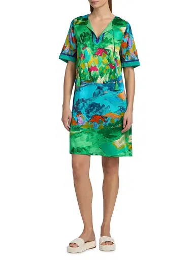 Johnny Was Women's Roseum Floral Silk-Blend Minidress - Torenia Scarf | Thumbnail 3 Johnny Was Women's Roseum Floral Silk-Blend Minidress - Torenia Scarf | Thumbnail 3