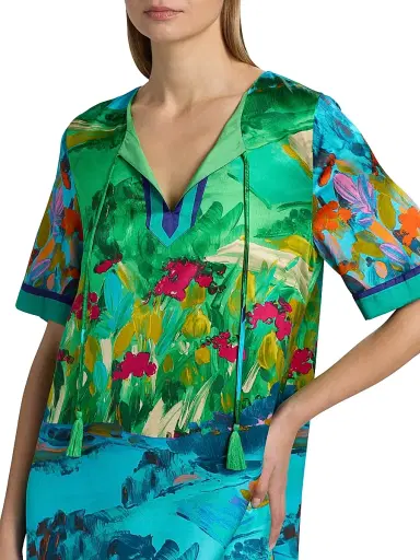 Johnny Was Women's Roseum Floral Silk-Blend Minidress - Torenia Scarf | Thumbnail 6 Johnny Was Women's Roseum Floral Silk-Blend Minidress - Torenia Scarf | Thumbnail 6