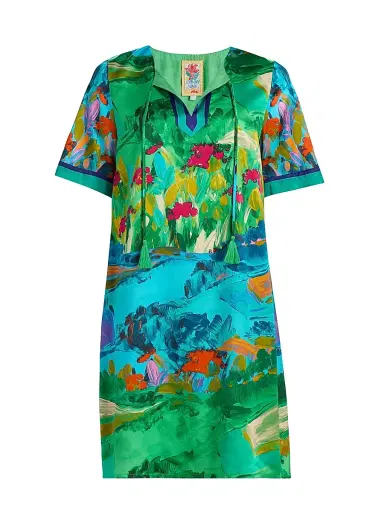 Johnny Was Women's Roseum Floral Silk-Blend Minidress - Torenia Scarf | Thumbnail 1 Johnny Was Women's Roseum Floral Silk-Blend Minidress - Torenia Scarf | Thumbnail 1