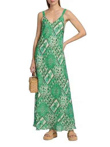 Johnny Was Women's Kanako Printed Silk Maxi Dress - Hollandia | Thumbnail 2 Johnny Was Women's Kanako Printed Silk Maxi Dress - Hollandia | Thumbnail 2