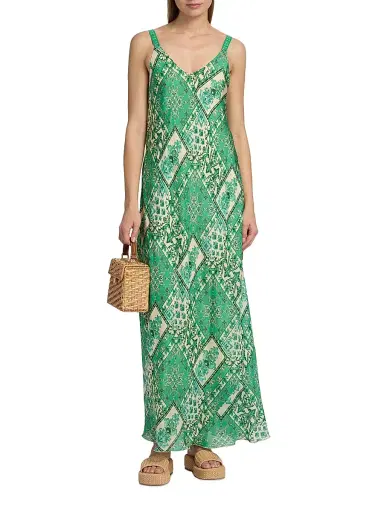 Johnny Was Women's Kanako Printed Silk Maxi Dress - Hollandia | Thumbnail 3 Johnny Was Women's Kanako Printed Silk Maxi Dress - Hollandia | Thumbnail 3