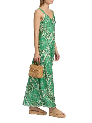 Johnny Was Women's Kanako Printed Silk Maxi Dress - Hollandia | Thumbnail 4 Johnny Was Women's Kanako Printed Silk Maxi Dress - Hollandia | Thumbnail 4