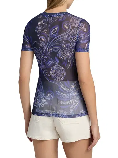 Johnny Was Women's Miko Floral Mesh V-Neck T-Shirt - Miko | Thumbnail 5 Johnny Was Women's Miko Floral Mesh V-Neck T-Shirt - Miko | Thumbnail 5