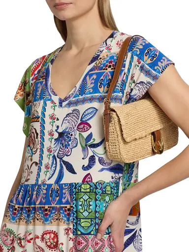 Johnny Was Women's The Janie Patchwork Printed Tea-Length Dress - Armeria Scarf | Thumbnail 6 Johnny Was Women's The Janie Patchwork Printed Tea-Length Dress - Armeria Scarf | Thumbnail 6