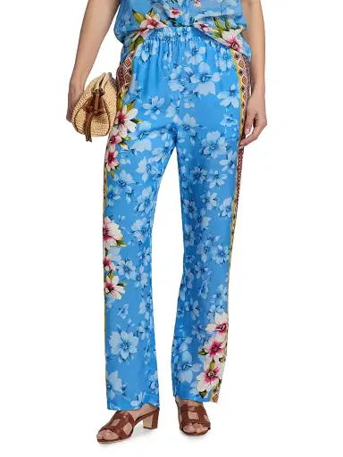 Johnny Was Women's Kanni Printed Elasticized Pants - Geneva Scarf | Thumbnail 3 Johnny Was Women's Kanni Printed Elasticized Pants - Geneva Scarf | Thumbnail 3