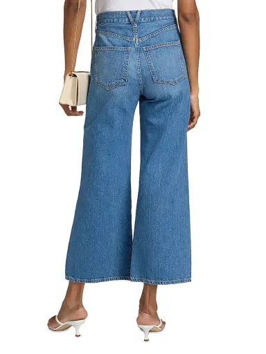 Veronica Beard Women's Taylor High-Rise Wide-Leg Crop Jeans | Thumbnail 5 Veronica Beard Women's Taylor High-Rise Wide-Leg Crop Jeans | Thumbnail 5