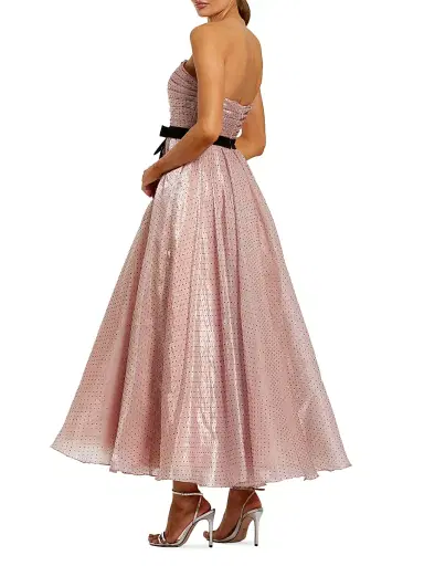 Mac Duggal Women's Polka Dot Strapless Organza Maxi Dress - Rose Pink | Thumbnail 2 Mac Duggal Women's Polka Dot Strapless Organza Maxi Dress - Rose Pink | Thumbnail 2