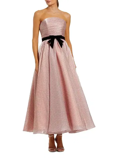Mac Duggal Women's Polka Dot Strapless Organza Maxi Dress - Rose Pink | Thumbnail 1 Mac Duggal Women's Polka Dot Strapless Organza Maxi Dress - Rose Pink | Thumbnail 1