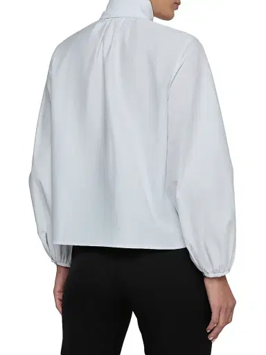 L'AGENCE Women's Deon Poplin Tieneck Shirt - White | Thumbnail 6 L'AGENCE Women's Deon Poplin Tieneck Shirt - White | Thumbnail 6