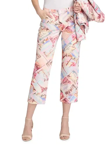 L'Agence Women's Blaine Postcard-Print Low-Rise Crop Jeans | Thumbnail 3 L'Agence Women's Blaine Postcard-Print Low-Rise Crop Jeans | Thumbnail 3
