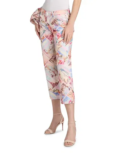 L'Agence Women's Blaine Postcard-Print Low-Rise Crop Jeans | Thumbnail 4 L'Agence Women's Blaine Postcard-Print Low-Rise Crop Jeans | Thumbnail 4