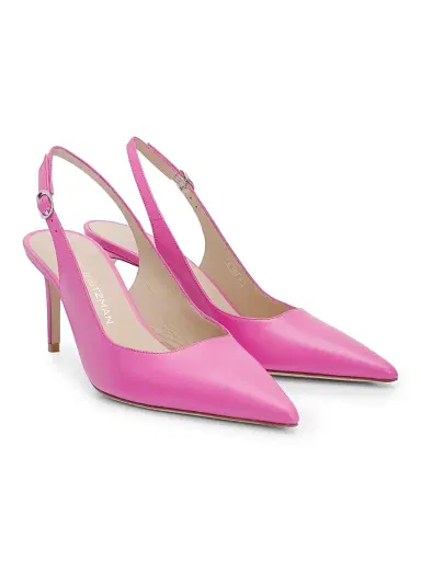 Stuart Weitzman Women's Stuart Power 7MM Leather Slingback Pumps - Sunset Pink | Thumbnail 2 Stuart Weitzman Women's Stuart Power 7MM Leather Slingback Pumps - Sunset Pink | Thumbnail 2