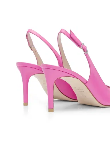 Stuart Weitzman Women's Stuart Power 7MM Leather Slingback Pumps - Sunset Pink | Thumbnail 3 Stuart Weitzman Women's Stuart Power 7MM Leather Slingback Pumps - Sunset Pink | Thumbnail 3