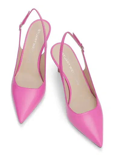 Stuart Weitzman Women's Stuart Power 7MM Leather Slingback Pumps - Sunset Pink | Thumbnail 4 Stuart Weitzman Women's Stuart Power 7MM Leather Slingback Pumps - Sunset Pink | Thumbnail 4