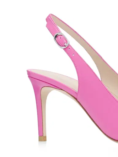 Stuart Weitzman Women's Stuart Power 7MM Leather Slingback Pumps - Sunset Pink | Thumbnail 6 Stuart Weitzman Women's Stuart Power 7MM Leather Slingback Pumps - Sunset Pink | Thumbnail 6
