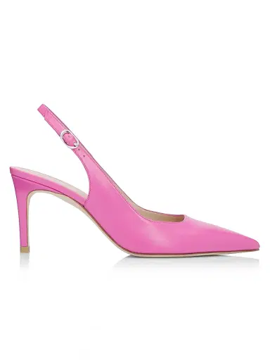 Stuart Weitzman Women's Stuart Power 7MM Leather Slingback Pumps - Sunset Pink | Thumbnail 1 Stuart Weitzman Women's Stuart Power 7MM Leather Slingback Pumps - Sunset Pink | Thumbnail 1