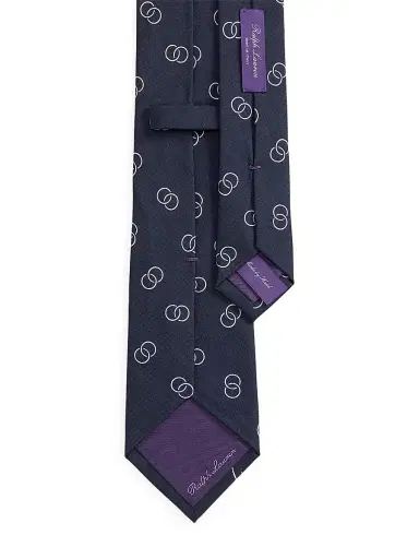 Ralph Lauren Purple Label Men's Boat Scenic Silk Neck Tie - Navy | Thumbnail 4 Ralph Lauren Purple Label Men's Boat Scenic Silk Neck Tie - Navy | Thumbnail 4