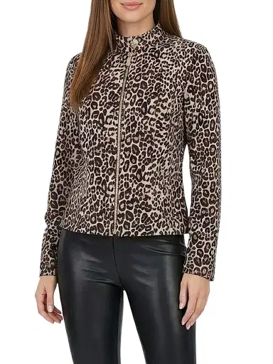 Gorski Women's Select Metis Suede Zip Jacket - Leopard - Size Large | Thumbnail 3 Gorski Women's Select Metis Suede Zip Jacket - Leopard - Size Large | Thumbnail 3