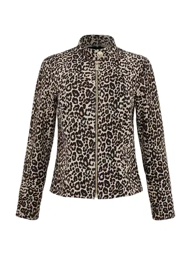 Gorski Women's Select Metis Suede Zip Jacket - Leopard - Size Large | Thumbnail 1 Gorski Women's Select Metis Suede Zip Jacket - Leopard - Size Large | Thumbnail 1