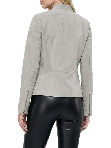 Gorski Women's Select Metis Suede Zip Jacket - Stone - Size Large | Thumbnail 4 Gorski Women's Select Metis Suede Zip Jacket - Stone - Size Large | Thumbnail 4