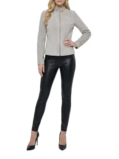 Gorski Women's Select Metis Suede Zip Jacket - Stone - Size Large | Thumbnail 6 Gorski Women's Select Metis Suede Zip Jacket - Stone - Size Large | Thumbnail 6