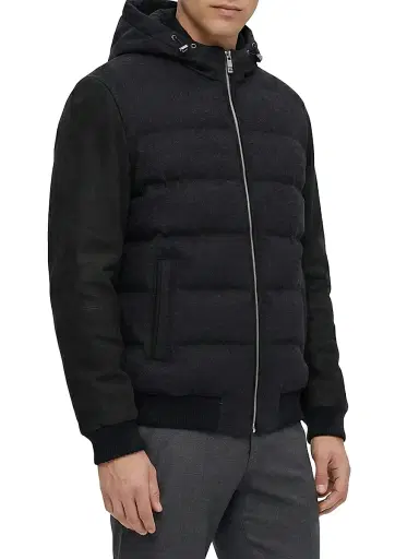 Gorski Men's Wool Parka with Select Nubuck Sleeves - Black - Size XXL | Thumbnail 3 Gorski Men's Wool Parka with Select Nubuck Sleeves - Black - Size XXL | Thumbnail 3