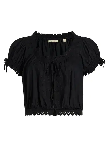 DÔEN Women's Nera Eyelet Blouse - Black - Size XS | Thumbnail 1 DÔEN Women's Nera Eyelet Blouse - Black - Size XS | Thumbnail 1
