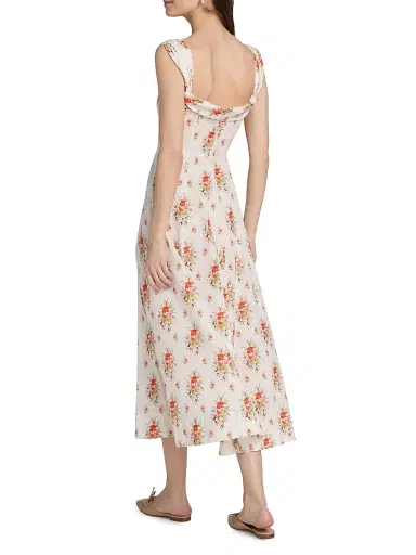 DÔEN Women's Clea Floral Cotton Midi-Dress - Pinkpetit Bouquet De Chamoni | Thumbnail 5 DÔEN Women's Clea Floral Cotton Midi-Dress - Pinkpetit Bouquet De Chamoni | Thumbnail 5