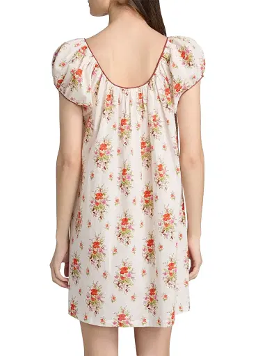 DÔEN Women's Julia Floral Cotton Minidress - Pink Petit Bouquet Dechamoni | Thumbnail 5 DÔEN Women's Julia Floral Cotton Minidress - Pink Petit Bouquet Dechamoni | Thumbnail 5