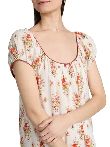 DÔEN Women's Julia Floral Cotton Minidress - Pink Petit Bouquet Dechamoni | Thumbnail 6 DÔEN Women's Julia Floral Cotton Minidress - Pink Petit Bouquet Dechamoni | Thumbnail 6