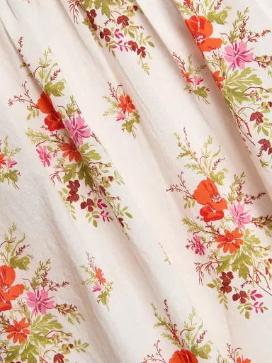 DÔEN Women's Julia Floral Cotton Minidress - Pink Petit Bouquet Dechamoni | Thumbnail 7 DÔEN Women's Julia Floral Cotton Minidress - Pink Petit Bouquet Dechamoni | Thumbnail 7