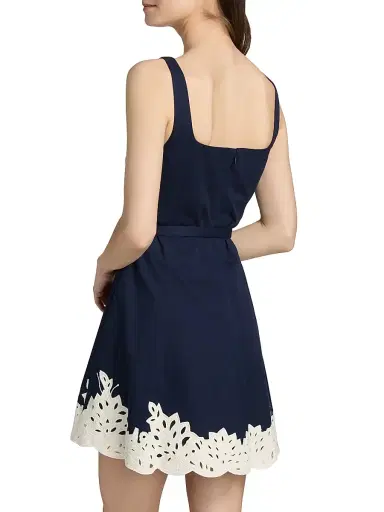 Tanya Taylor Women's Paige Cutwork Lace Cotton Minidress - Maritime Blue | Thumbnail 5 Tanya Taylor Women's Paige Cutwork Lace Cotton Minidress - Maritime Blue | Thumbnail 5