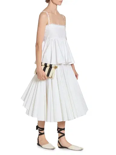 Jacquemus Women's La Petite Pochette Rond Carre Striped Clutch - Natural Black | Thumbnail 2 Jacquemus Women's La Petite Pochette Rond Carre Striped Clutch - Natural Black | Thumbnail 2