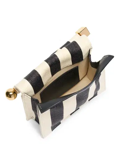 Jacquemus Women's La Petite Pochette Rond Carre Striped Clutch - Natural Black | Thumbnail 3 Jacquemus Women's La Petite Pochette Rond Carre Striped Clutch - Natural Black | Thumbnail 3