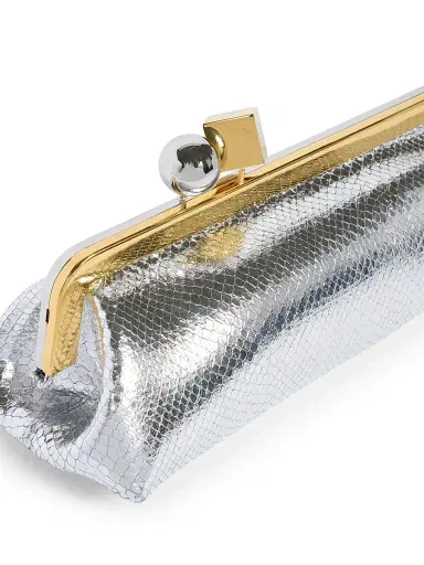 Jacquemus Women's La Pochette Salon Metallic Leather Convertible Clutch - Silver | Thumbnail 5 Jacquemus Women's La Pochette Salon Metallic Leather Convertible Clutch - Silver | Thumbnail 5