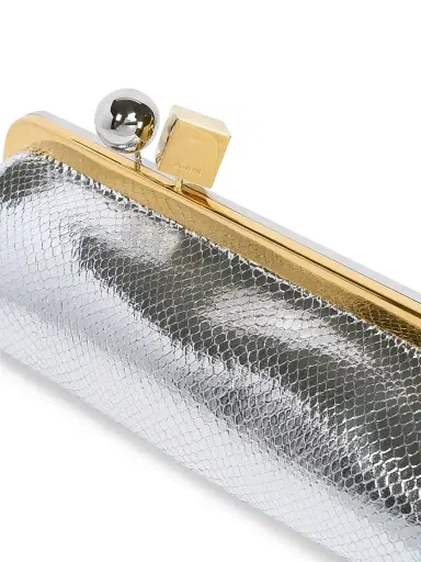 Jacquemus Women's La Pochette Salon Metallic Leather Convertible Clutch - Silver | Thumbnail 6 Jacquemus Women's La Pochette Salon Metallic Leather Convertible Clutch - Silver | Thumbnail 6