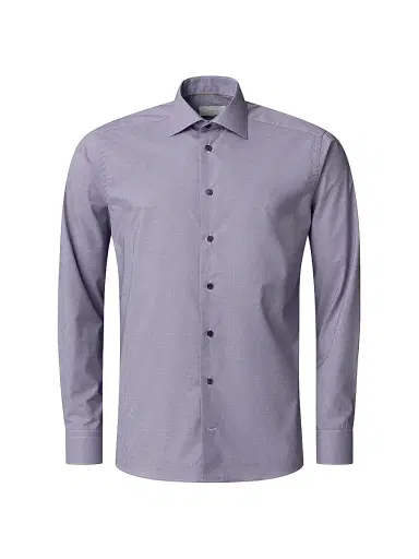 Eton Men's Contemporary-Fit Textured Cotton Piqué Shirt - Purple - Size 18 | Thumbnail 2 Eton Men's Contemporary-Fit Textured Cotton Piqué Shirt - Purple - Size 18 | Thumbnail 2